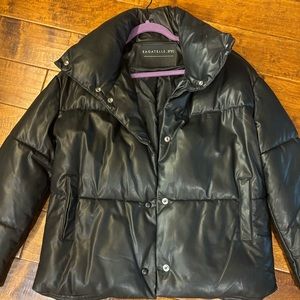 Bagatelle Faux Leather Puffer coat- XS